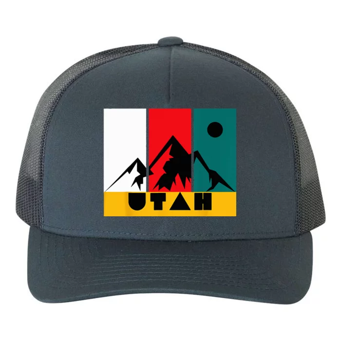 Utah Vintage Logo Park City Utah Retro Skiing Yupoong Adult 5-Panel Trucker Hat