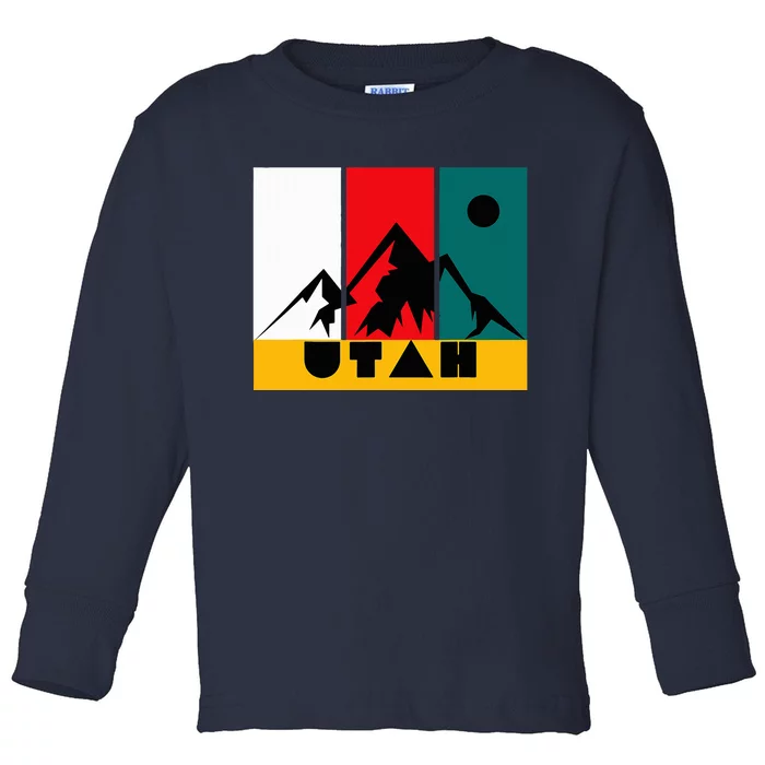 Utah Vintage Logo Park City Utah Toddler Long Sleeve Shirt