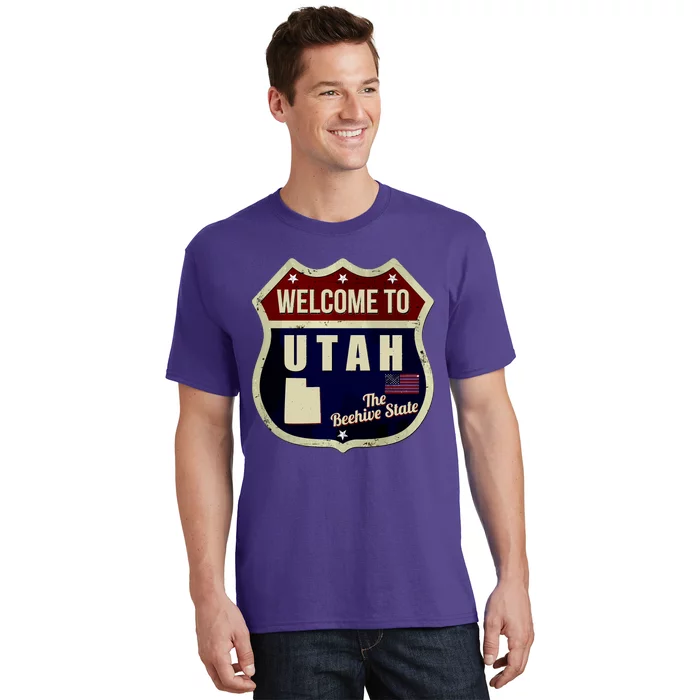 Utah Vintage Metal Road Sign Logo T-Shirt