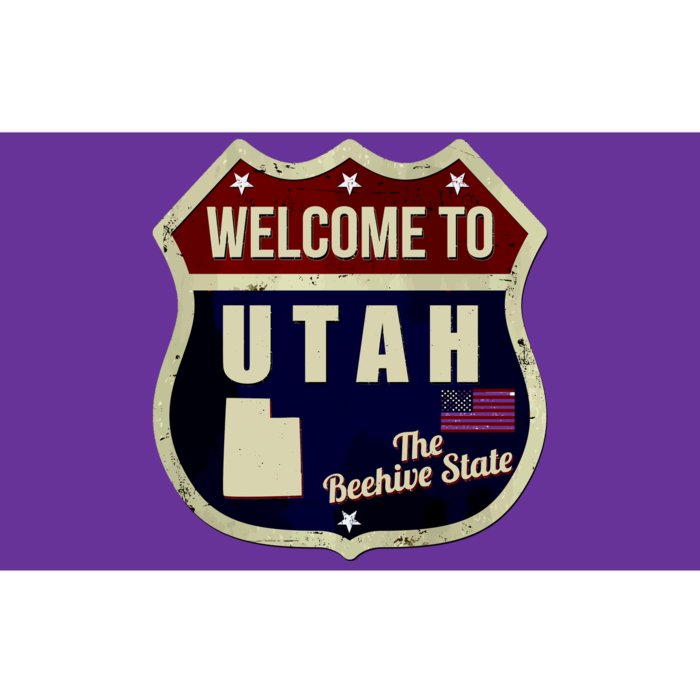 Utah Vintage Metal Road Sign Logo Bumper Sticker