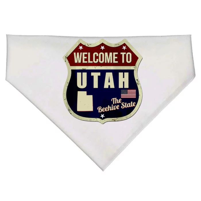 Utah Vintage Metal Road Sign Logo USA-Made Doggie Bandana