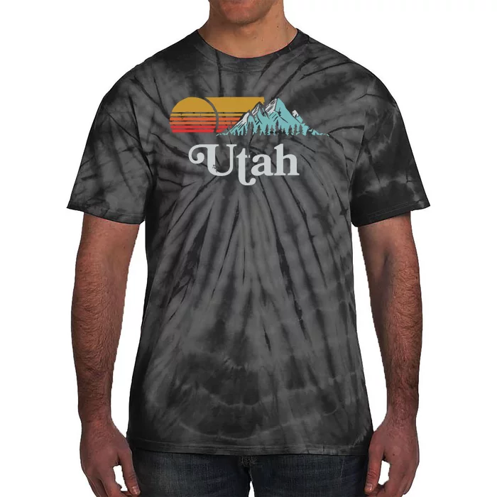 Utah Vintage Mountain Sunset Eighties Retro Graphic Tie-Dye T-Shirt