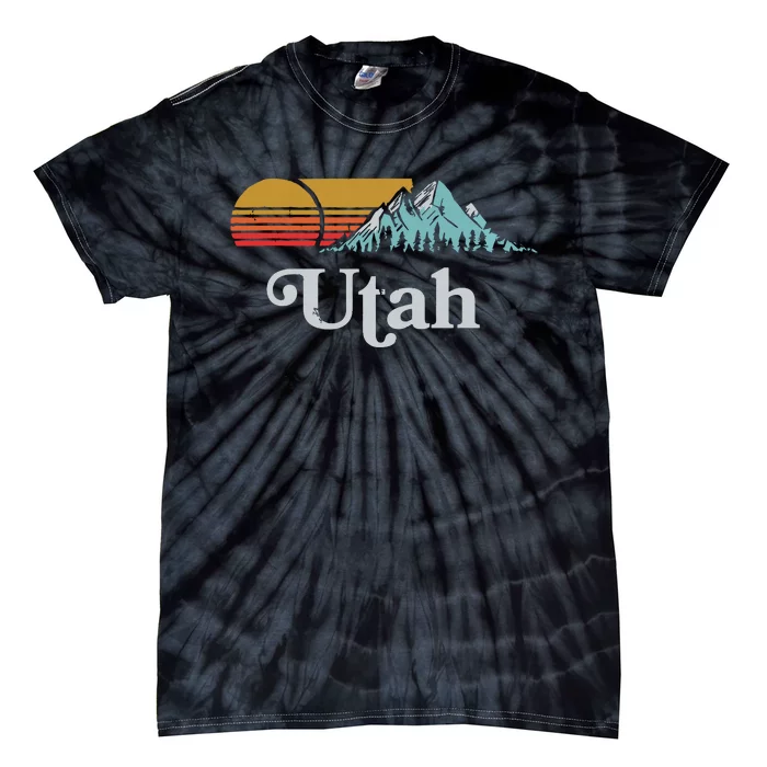 Utah Vintage Mountain Sunset Eighties Retro Graphic Tie-Dye T-Shirt