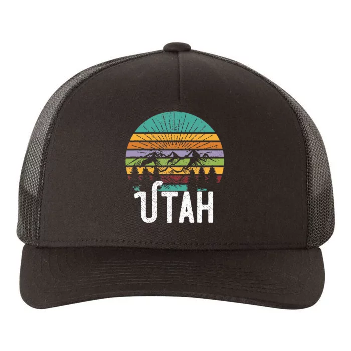 Utah Vintage Mountain 70s 80s Style Yupoong Adult 5-Panel Trucker Hat