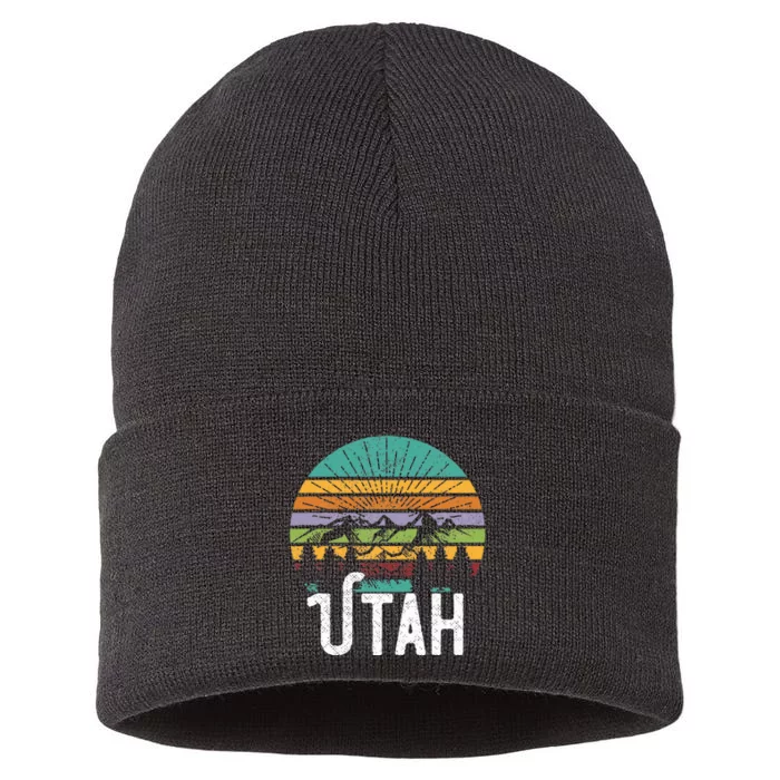 Utah Vintage Mountain 70s 80s Style Sustainable Knit Beanie