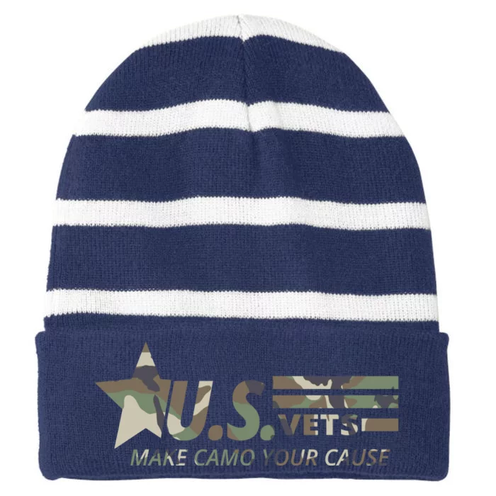 U.S. Vets Make Camo Your Cause Striped Beanie with Solid Band