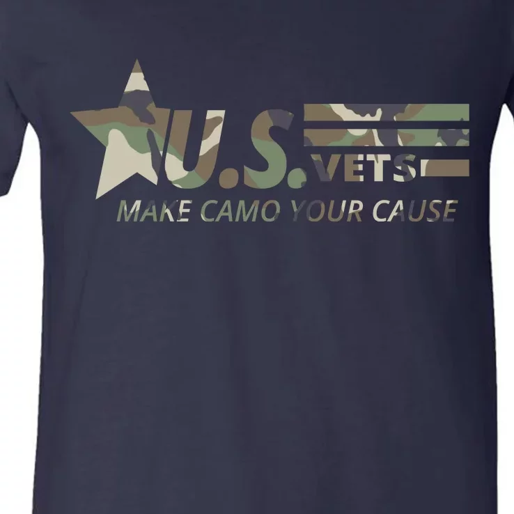 U.S. Vets Make Camo Your Cause V-Neck T-Shirt