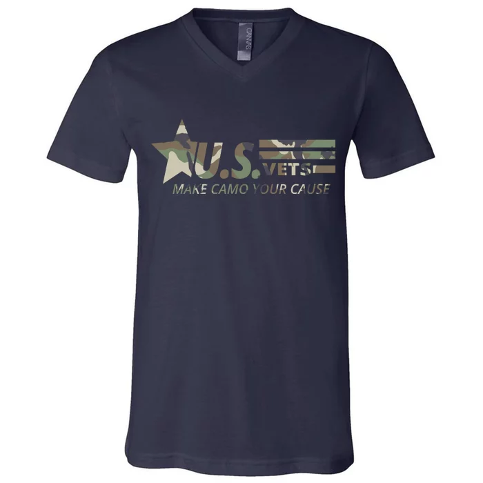 U.S. Vets Make Camo Your Cause V-Neck T-Shirt