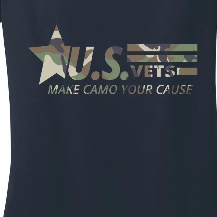 U.S. Vets Make Camo Your Cause Women's V-Neck T-Shirt