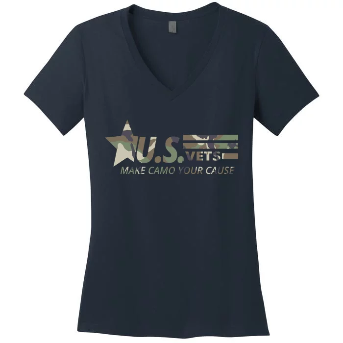 U.S. Vets Make Camo Your Cause Women's V-Neck T-Shirt