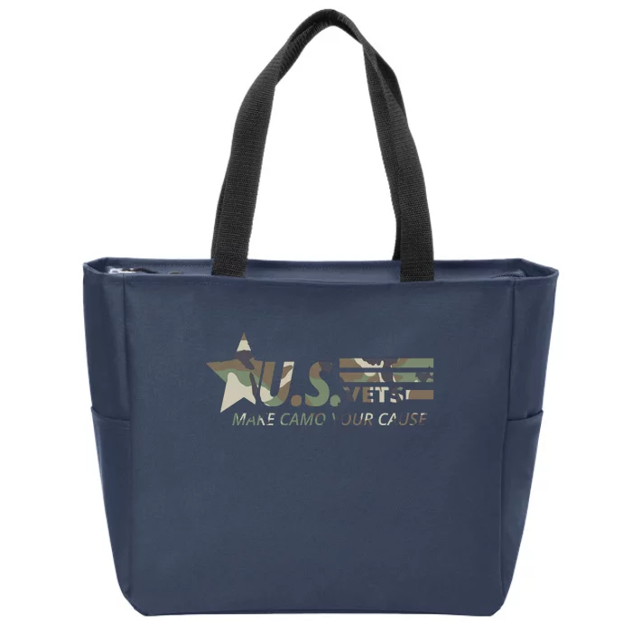 U.S. Vets Make Camo Your Cause Zip Tote Bag