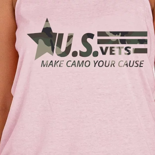 U.S. Vets Make Camo Your Cause Women's Knotted Racerback Tank