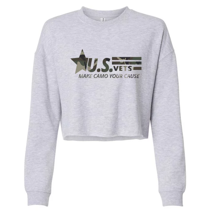 U.S. Vets Make Camo Your Cause Cropped Pullover Crew