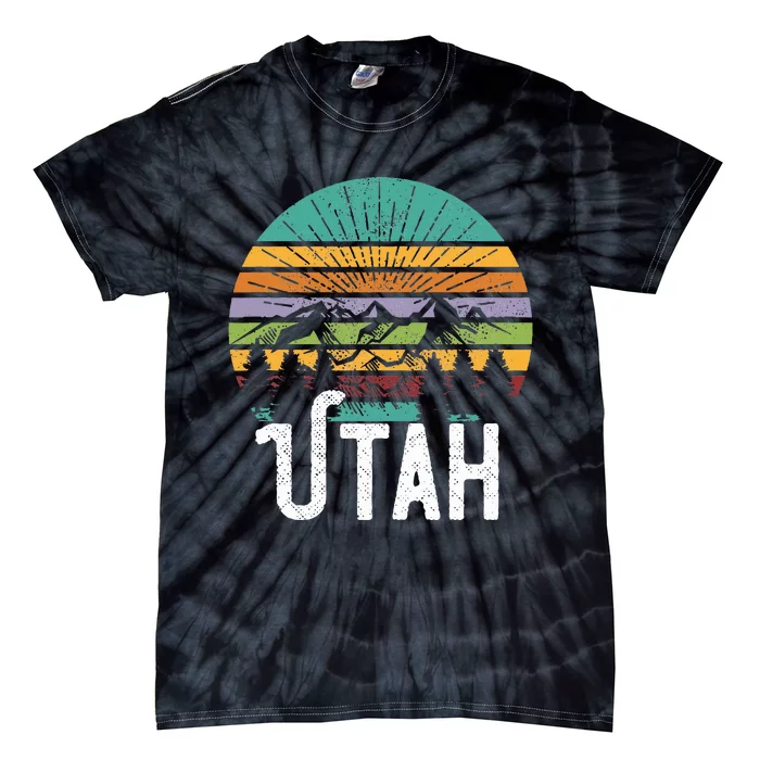 Utah Vintage Mountain 70s 80s Style Tie-Dye T-Shirt