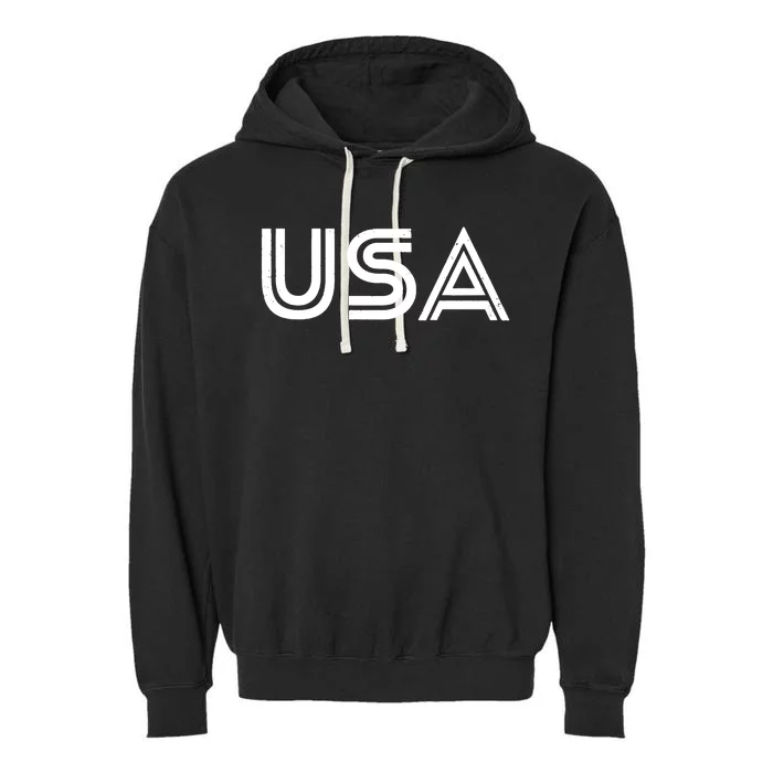 Usa Vintage Patriotic Logo Garment-Dyed Fleece Hoodie