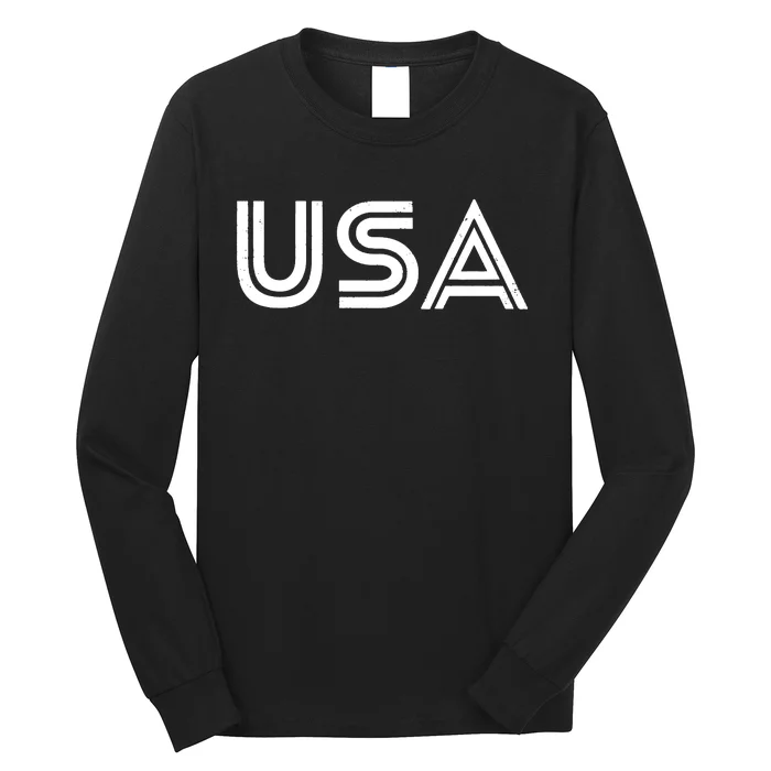 Usa Vintage Patriotic Logo Long Sleeve Shirt