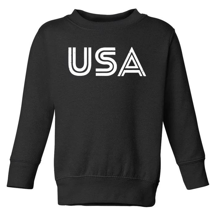 Usa Vintage Patriotic Logo Toddler Sweatshirt