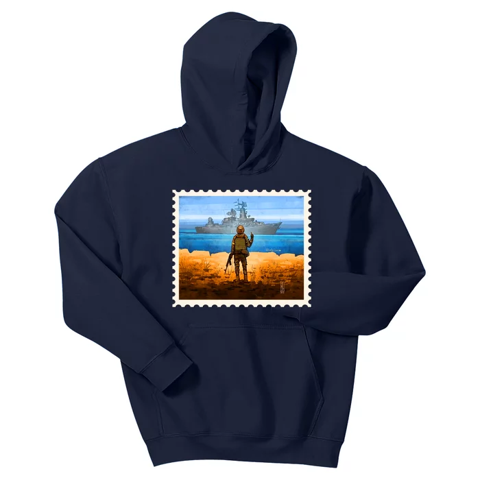 Ukraine Vs Russian Warship Stamp Kids Hoodie