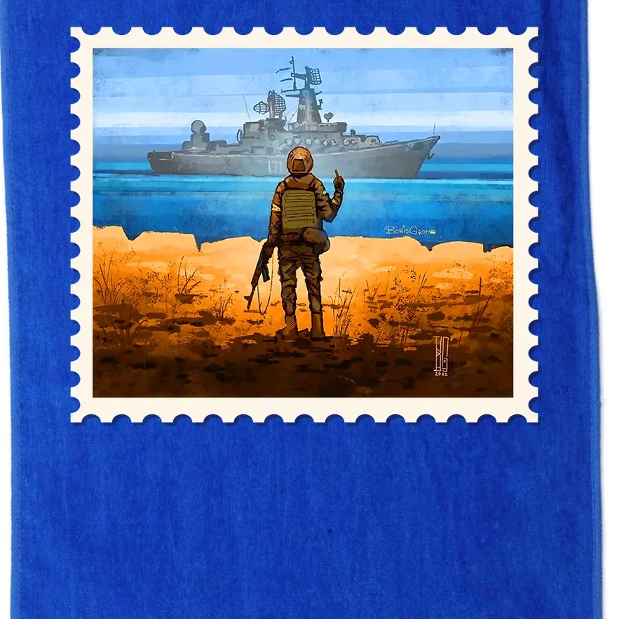 Ukraine Vs Russian Warship Stamp Platinum Collection Golf Towel