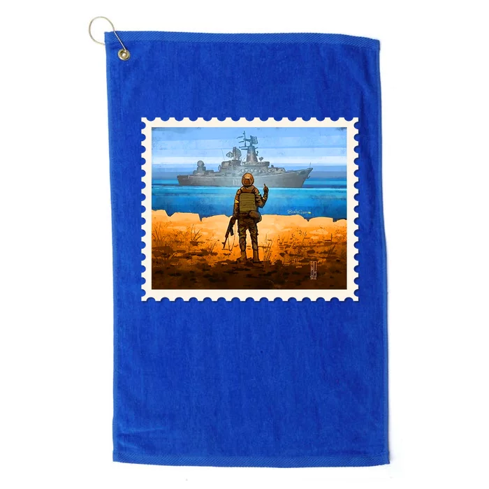 Ukraine Vs Russian Warship Stamp Platinum Collection Golf Towel