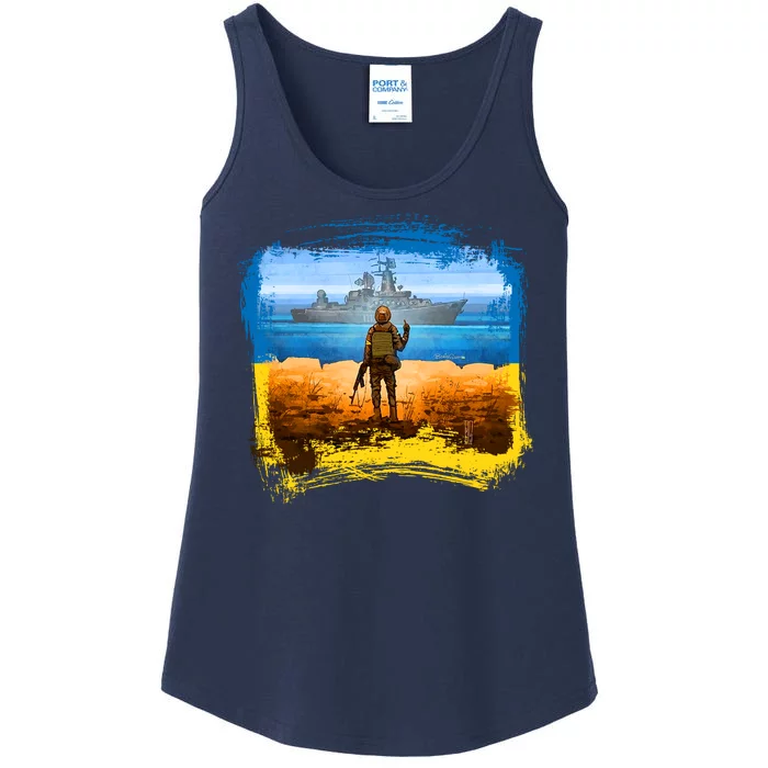 Ukraine Vs Russian Warship Ladies Essential Tank