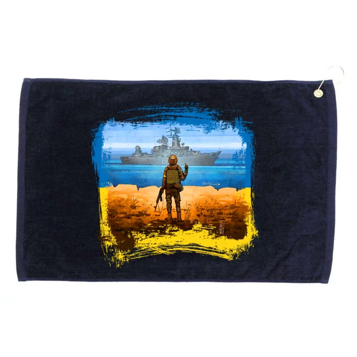 Ukraine Vs Russian Warship Grommeted Golf Towel