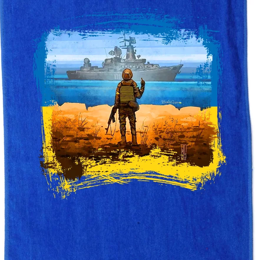 Ukraine Vs Russian Warship Platinum Collection Golf Towel