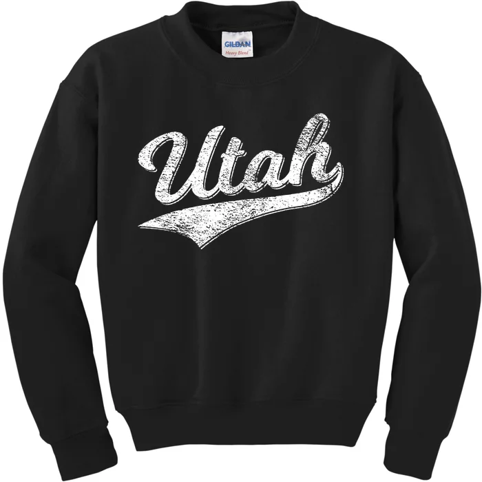 Utah Varsity Script Sports Athletic Jersey Style Kids Sweatshirt