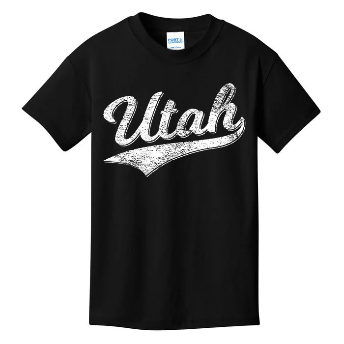 Utah Varsity Script Sports Athletic Jersey Style Kids T-Shirt