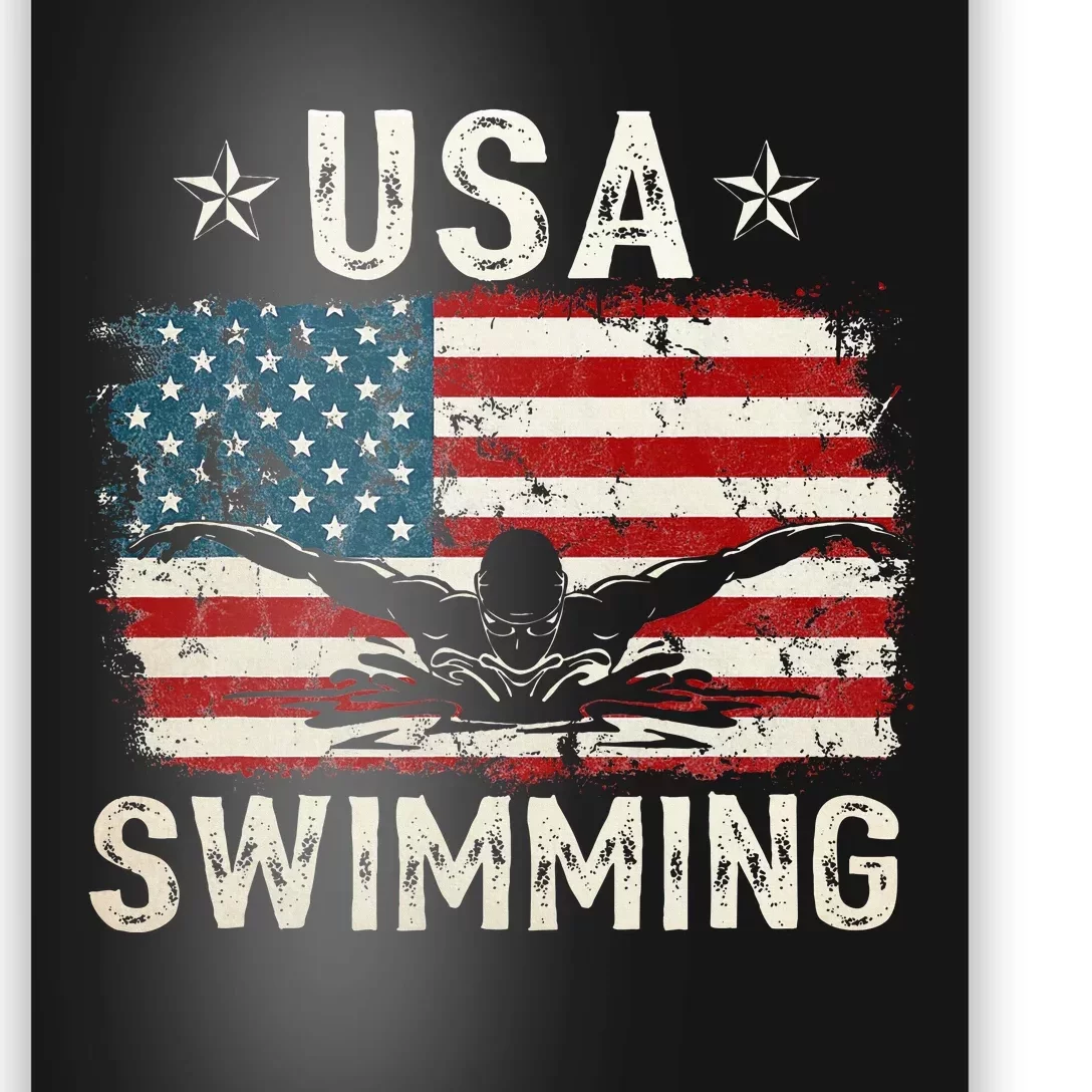 Usa Vintage Swimming Team Retro Support Usa Poster