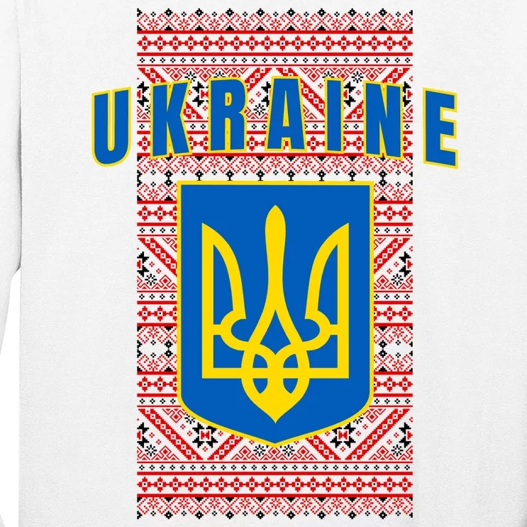 Ukraine Vyshyvanka Trident Flag Support Long Sleeve Shirt