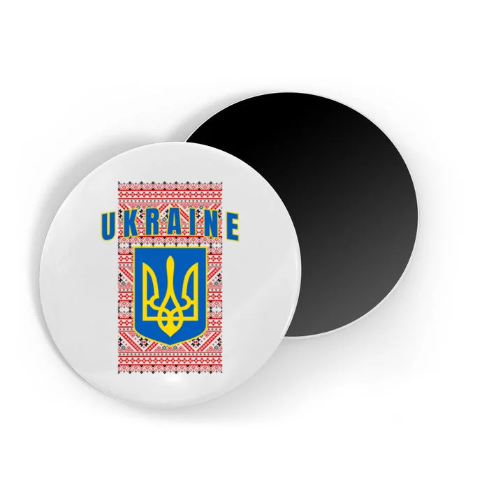 Ukraine Vyshyvanka Trident Flag Support Magnet