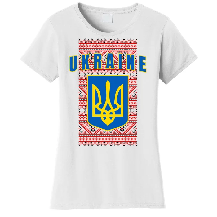 Ukraine Vyshyvanka Trident Flag Support Women's T-Shirt