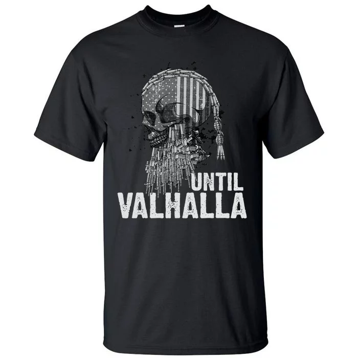 Until Valhalla Viking US Flag Vintage Til Valhalla Tall T-Shirt