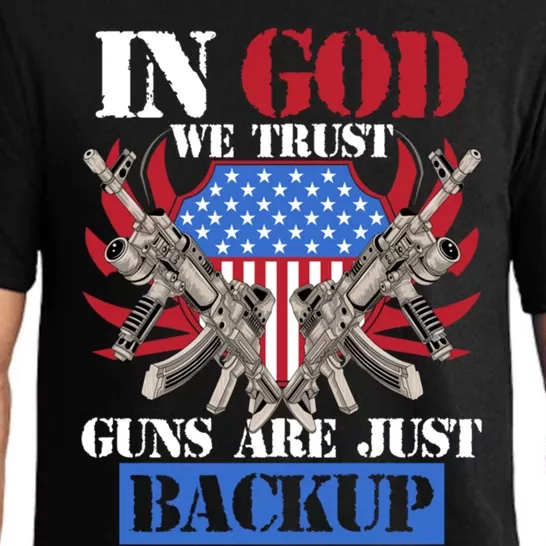 Us Veteran Veterans Day In God We Trust Guns Are Just Backup Gift Pajama Set