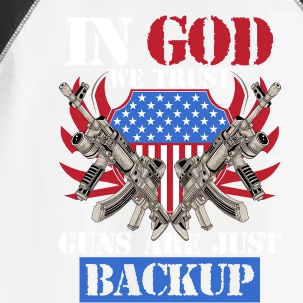 Us Veteran Veterans Day In God We Trust Guns Are Just Backup Gift Toddler Fine Jersey T-Shirt