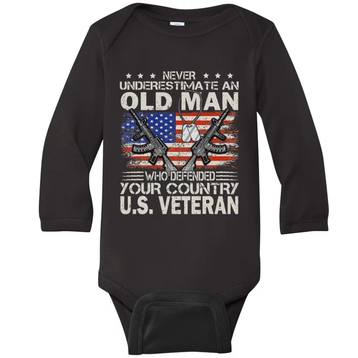 US Veteran Veterans Day Us Patriot Baby Long Sleeve Bodysuit