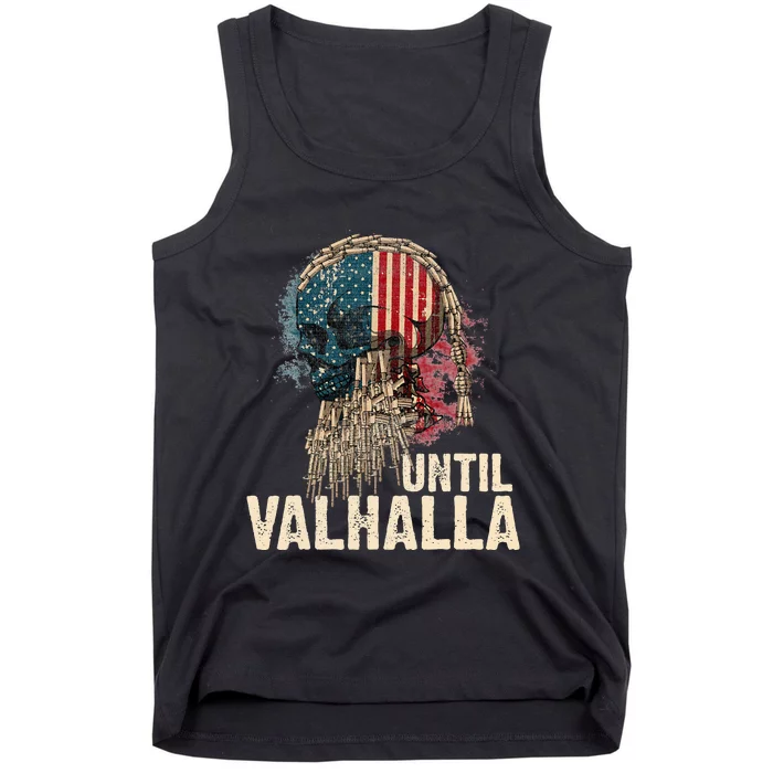 Until Valhalla Viking US Flag Vintage Til Valhalla Tank Top