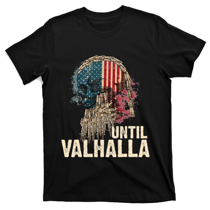 Until Valhalla Viking US Flag Vintage Til Valhalla T-Shirt