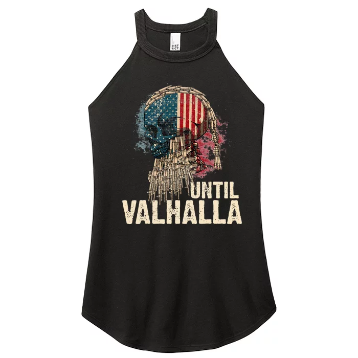 Until Valhalla Viking US Flag Vintage Til Valhalla Women’s Perfect Tri Rocker Tank