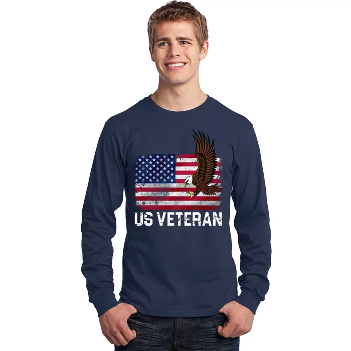 US Veteran Vintage American Bald Eagle Long Sleeve Shirt