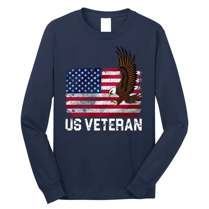 US Veteran Vintage American Bald Eagle Long Sleeve Shirt