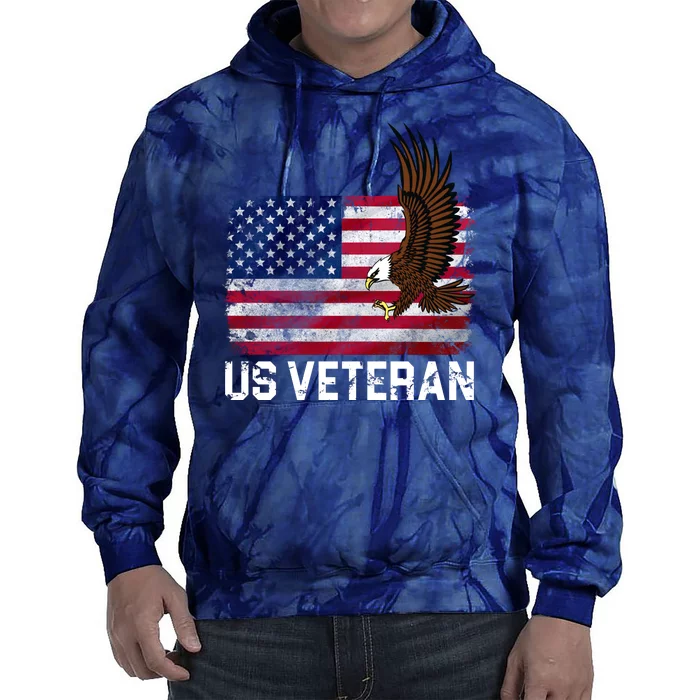 US Veteran Vintage American Bald Eagle Tie Dye Hoodie