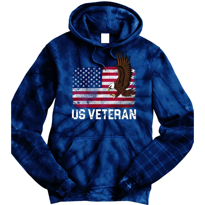 US Veteran Vintage American Bald Eagle Tie Dye Hoodie