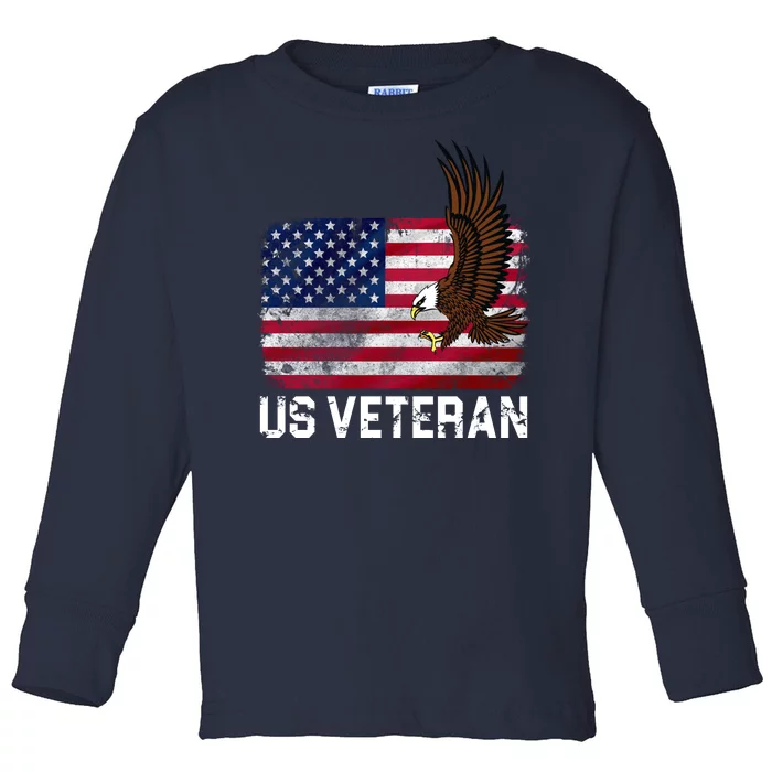 US Veteran Vintage American Bald Eagle Toddler Long Sleeve Shirt