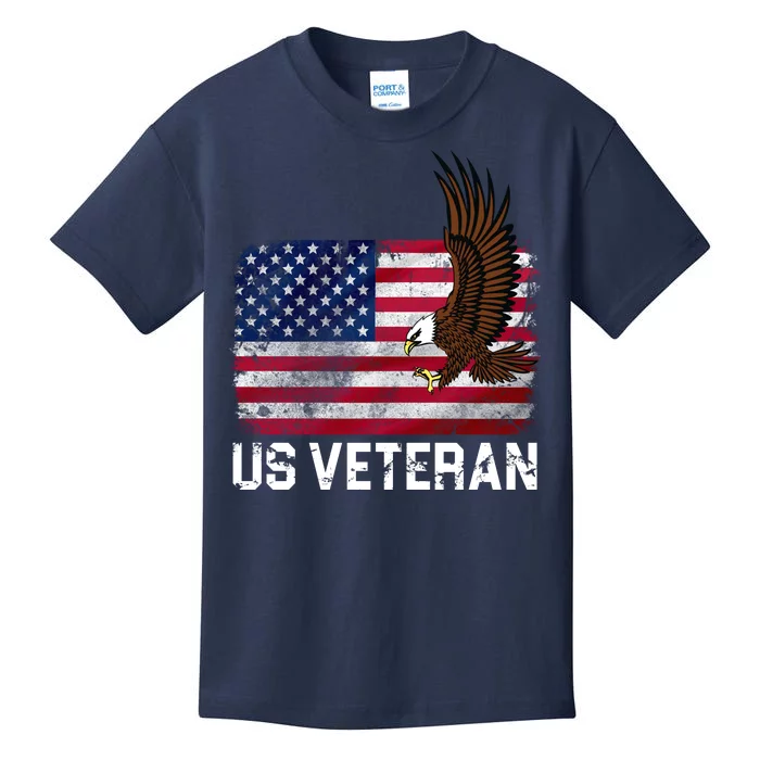 US Veteran Vintage American Bald Eagle Kids T-Shirt