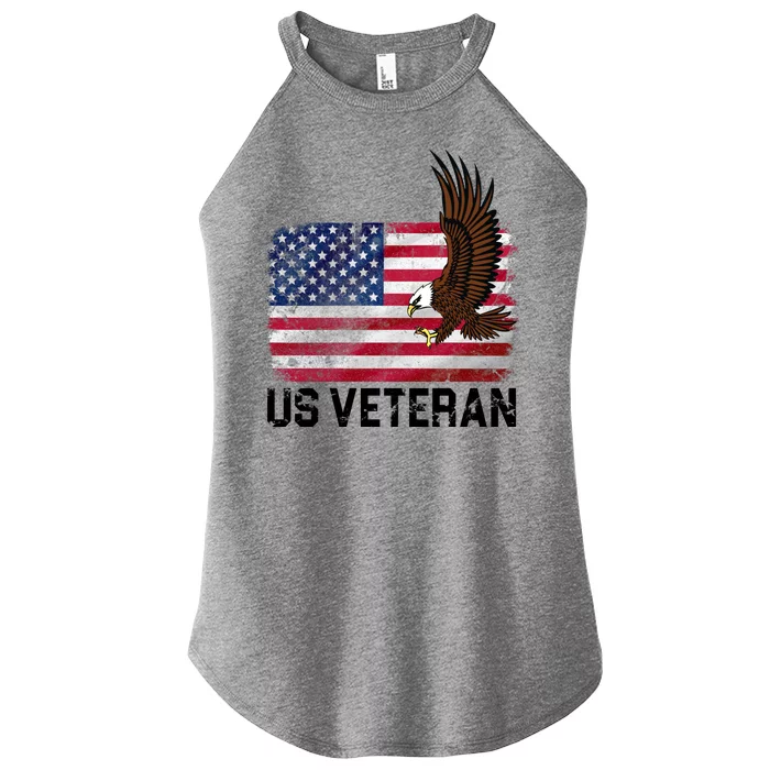 US Veteran Vintage American Bald Eagle Women’s Perfect Tri Rocker Tank