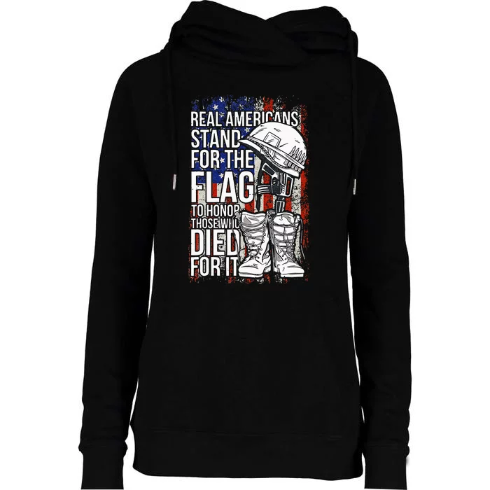 US Veteran Veterans Day Us Patriot Womens Funnel Neck Pullover Hood