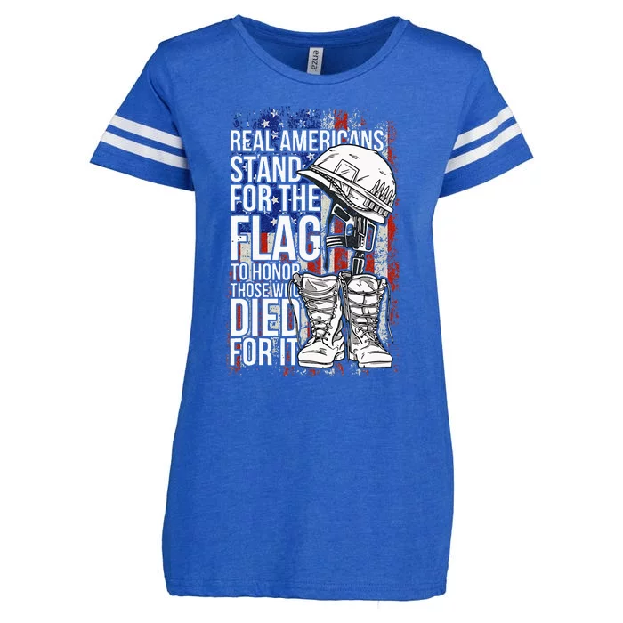 US Veteran Veterans Day Us Patriot Enza Ladies Jersey Football T-Shirt