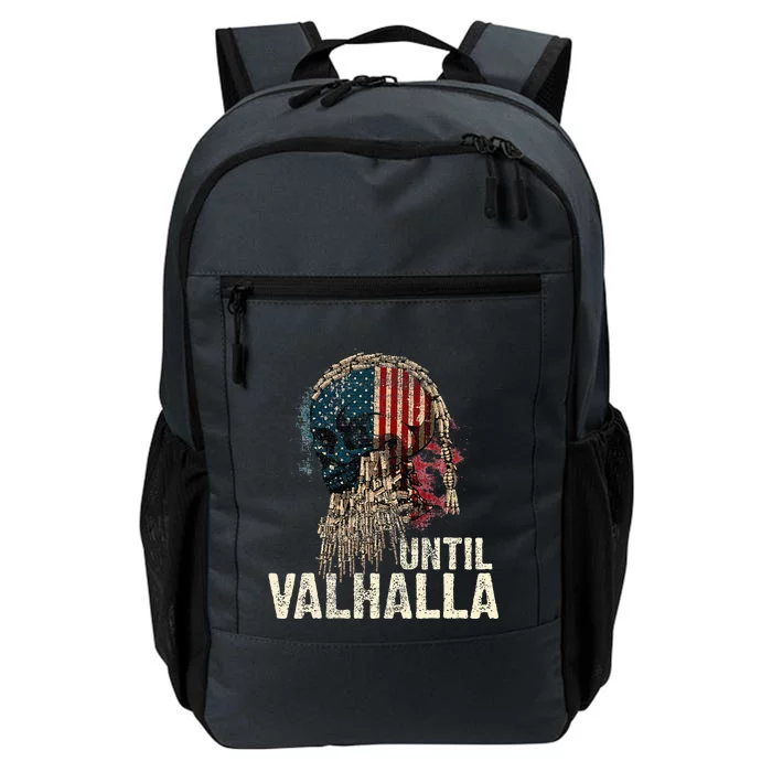 Until Valhalla Viking Us Flag Vintage Til Valhalla Daily Commute Backpack